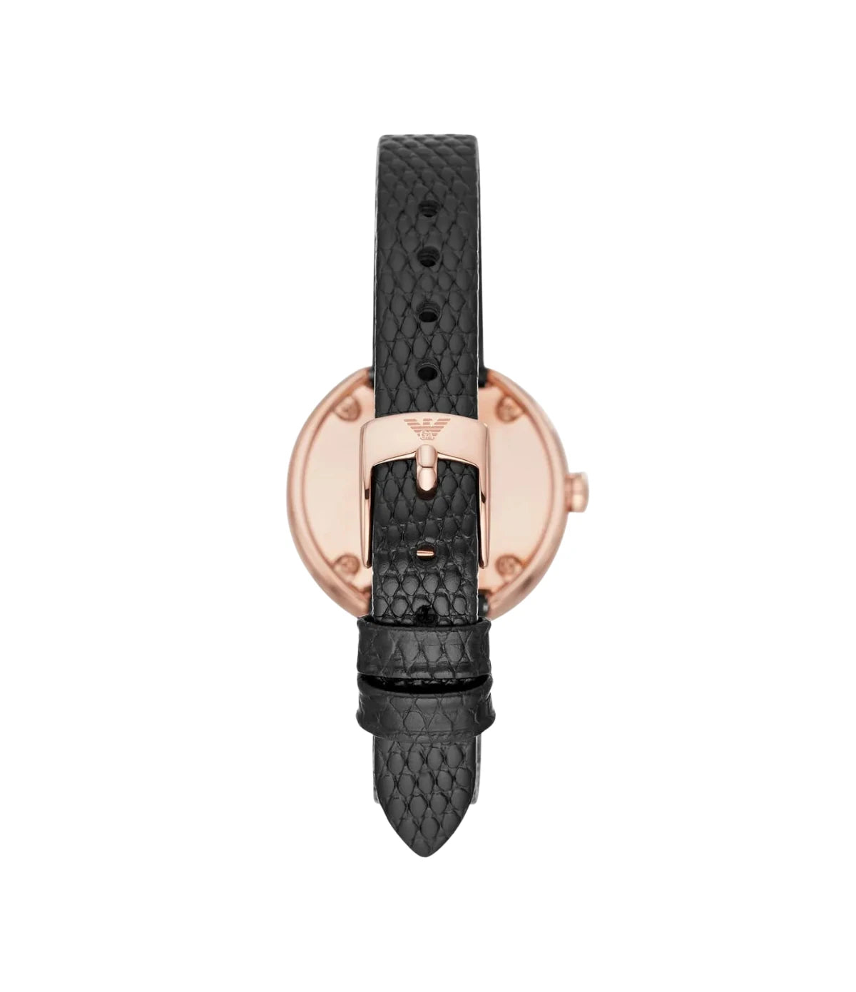 Back view of the Emporio Armani Rosa AR11433 rose gold case