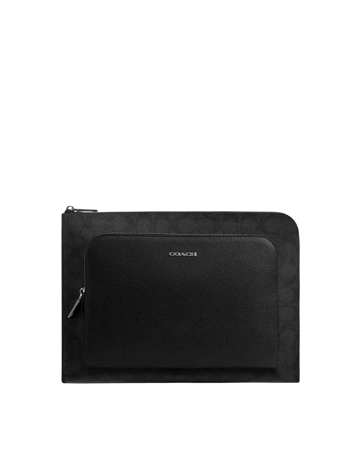 Coach Ethan Portfolio in Signature Canvas CU113 front view - men's canvas and leather document organiser, available in Sri Lanka at TimeVault