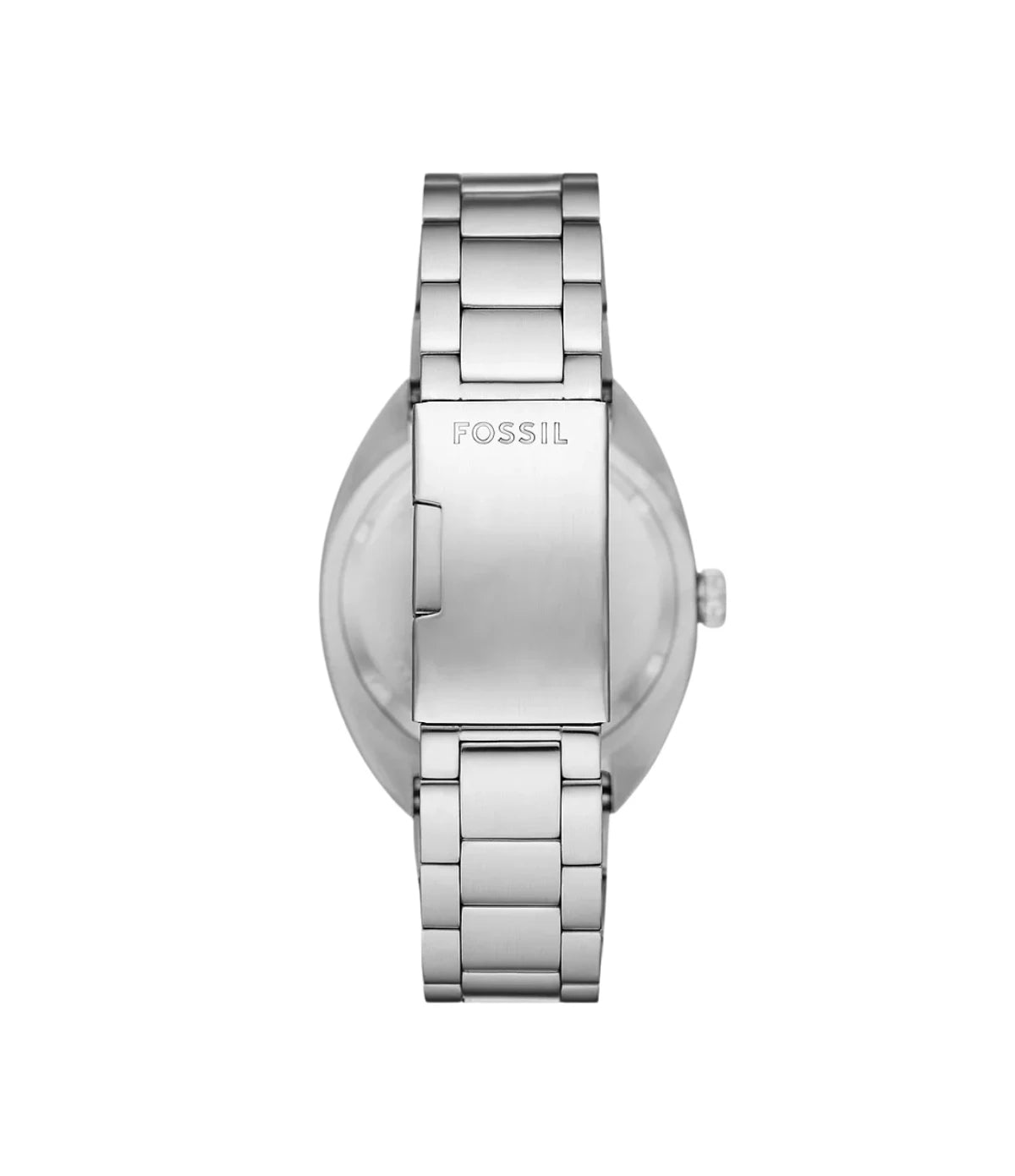 Back view of the Fossil Breaker FS6064 stainless steel case