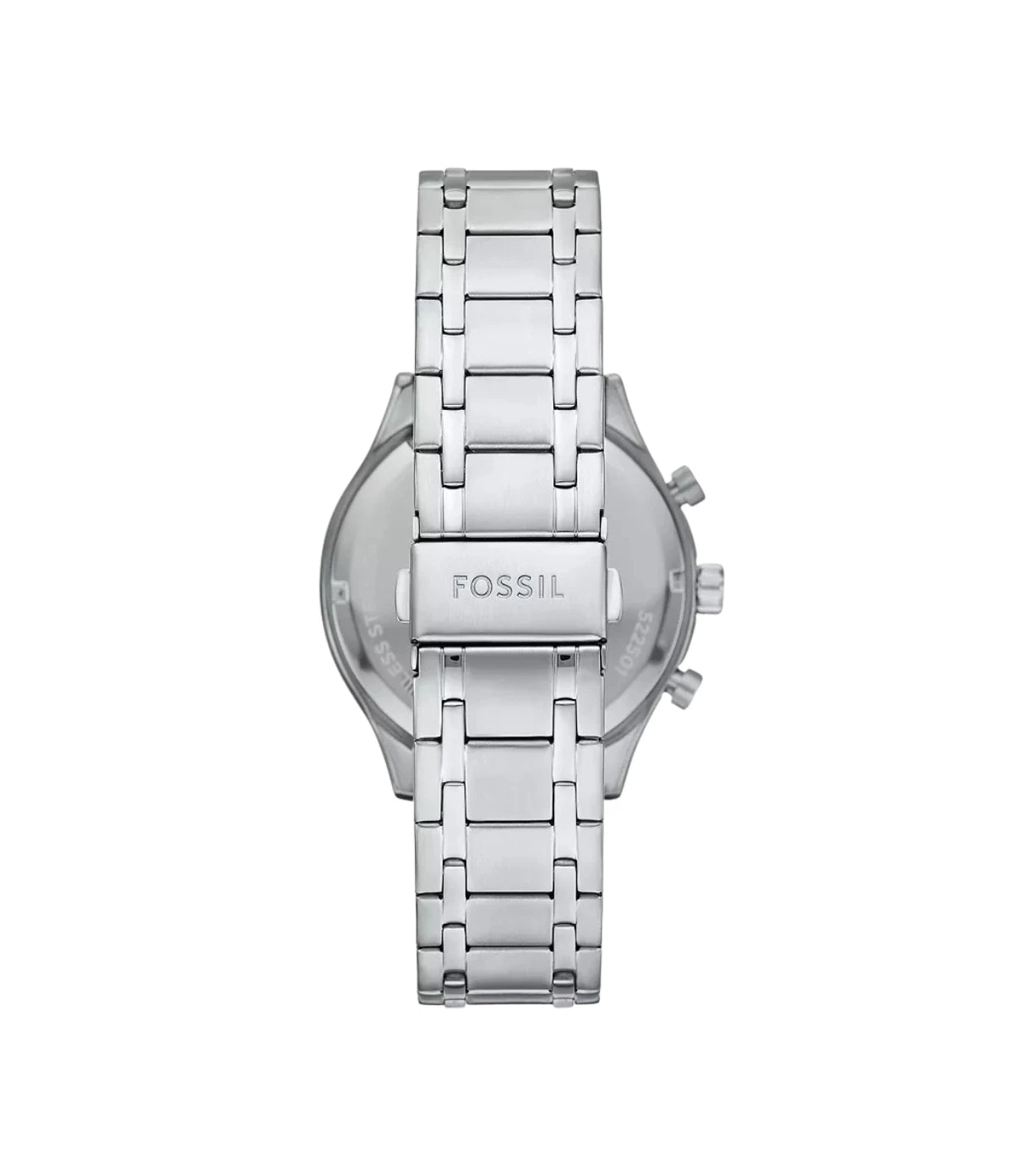 Back view of the Fossil Fenmore BQM2808 stainless steel case