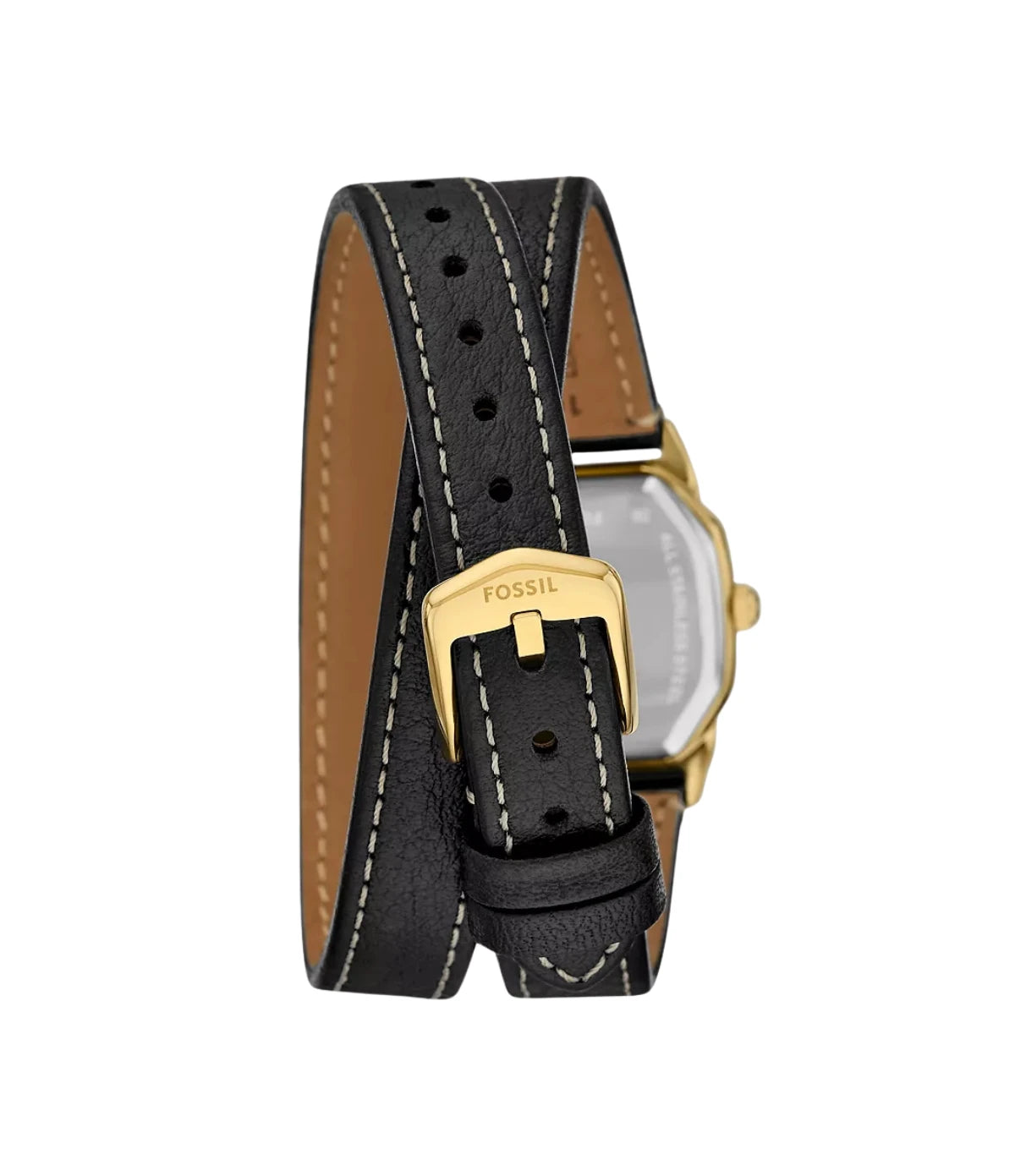 Back view of the Fossil Harlow ES5404 gold-tone stainless steel case