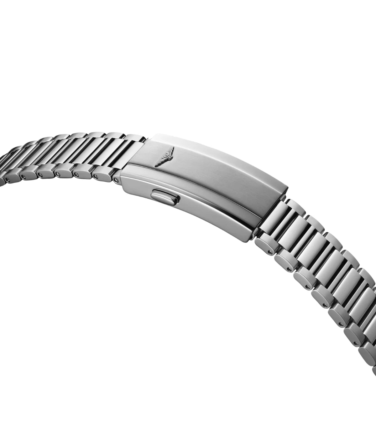 Double security folding clasp on the stainless steel bracelet of the Longines Conquest Heritage 40mm L1.650.4.02.6