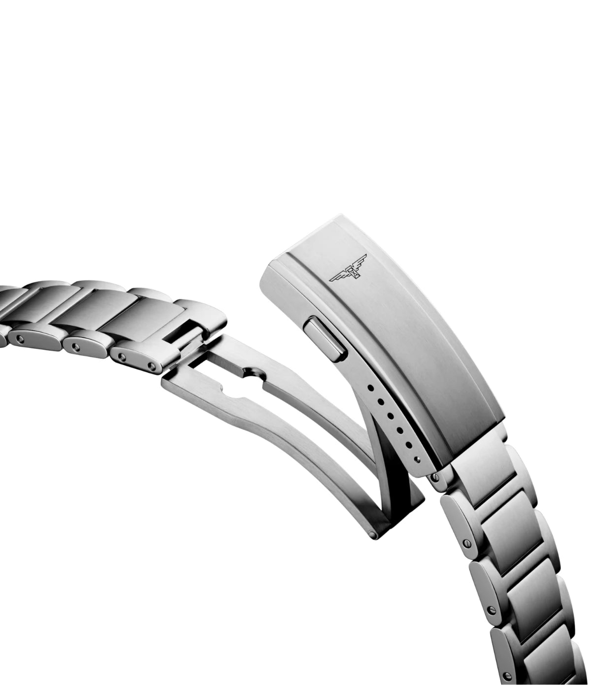 Open view of the double safety folding clasp with push-piece opening mechanism on the Longines HydroConquest 42mm L3.769.4.06.6