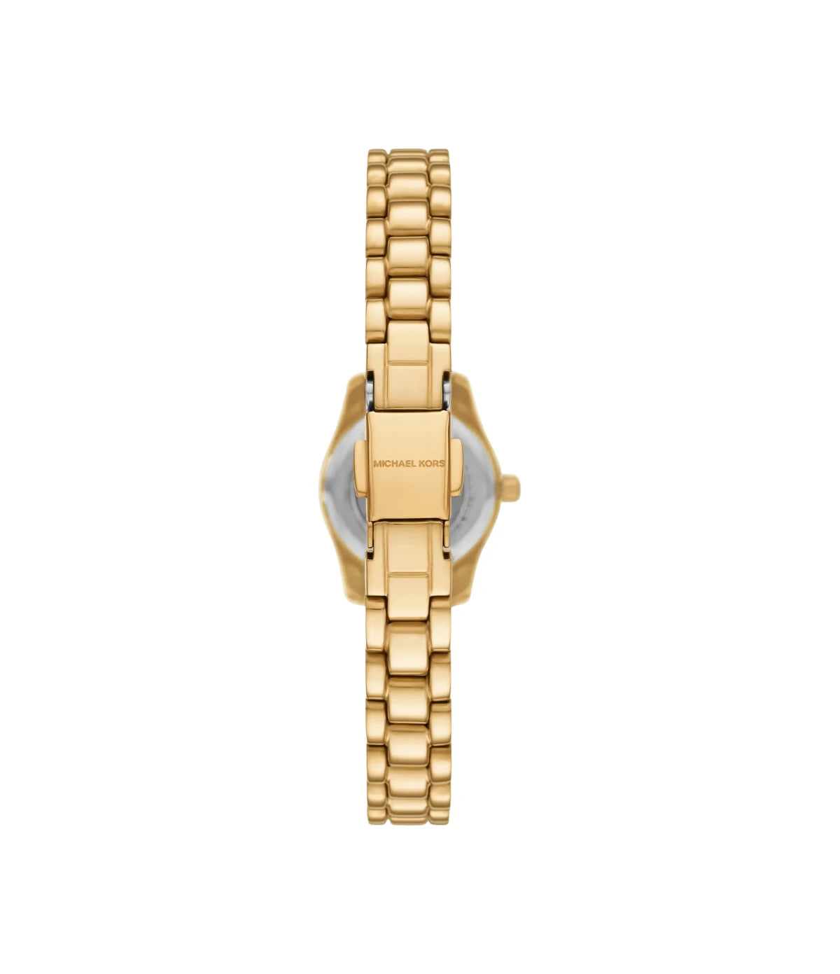MK4944SET Michael Kors Petite Lexington Pavé Gold-Tone Watch and Jewelry Gift Set back view highlighting the gold-tone stainless steel bracelet and matching jewelry pieces at time vault
