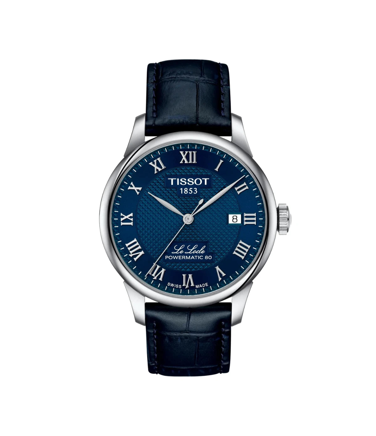 Tissot Le Locle 39mm T0064071604300 main view - men's Swiss automatic watch with blue dial and blue leather strap, available in Sri Lanka at Time Vault