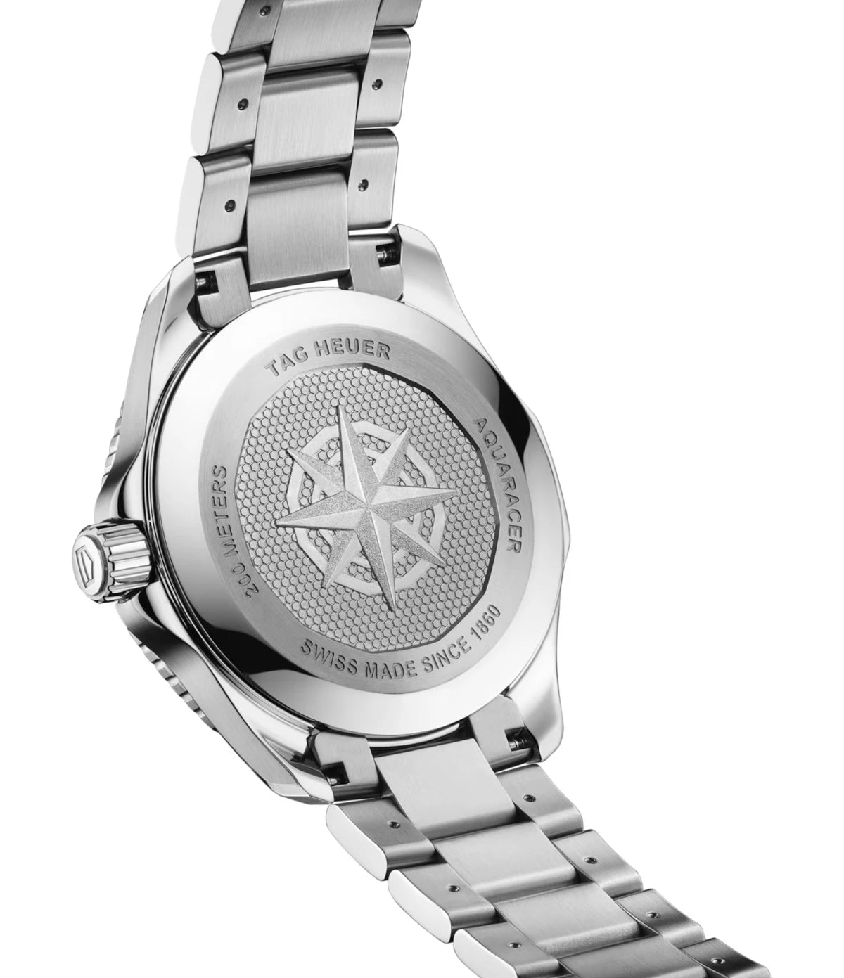 Plain steel caseback of the TAG Heuer Aquaracer Professional 200 Date WBP2115.BA0627 automatic watch
