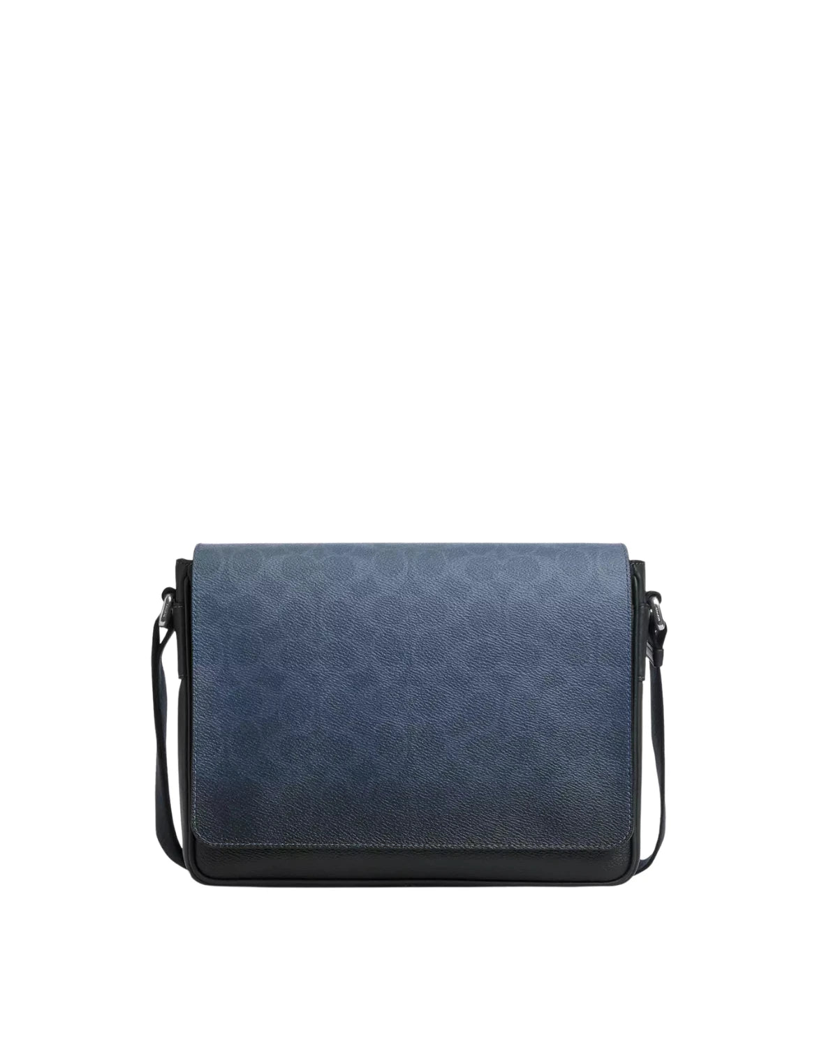 Coach Jack Messenger Bag in Ombre Signature Canvas CDX89 front view - men's canvas and leather messenger bag in silver blue ombre, available in Sri Lanka at Time Vault Colombo