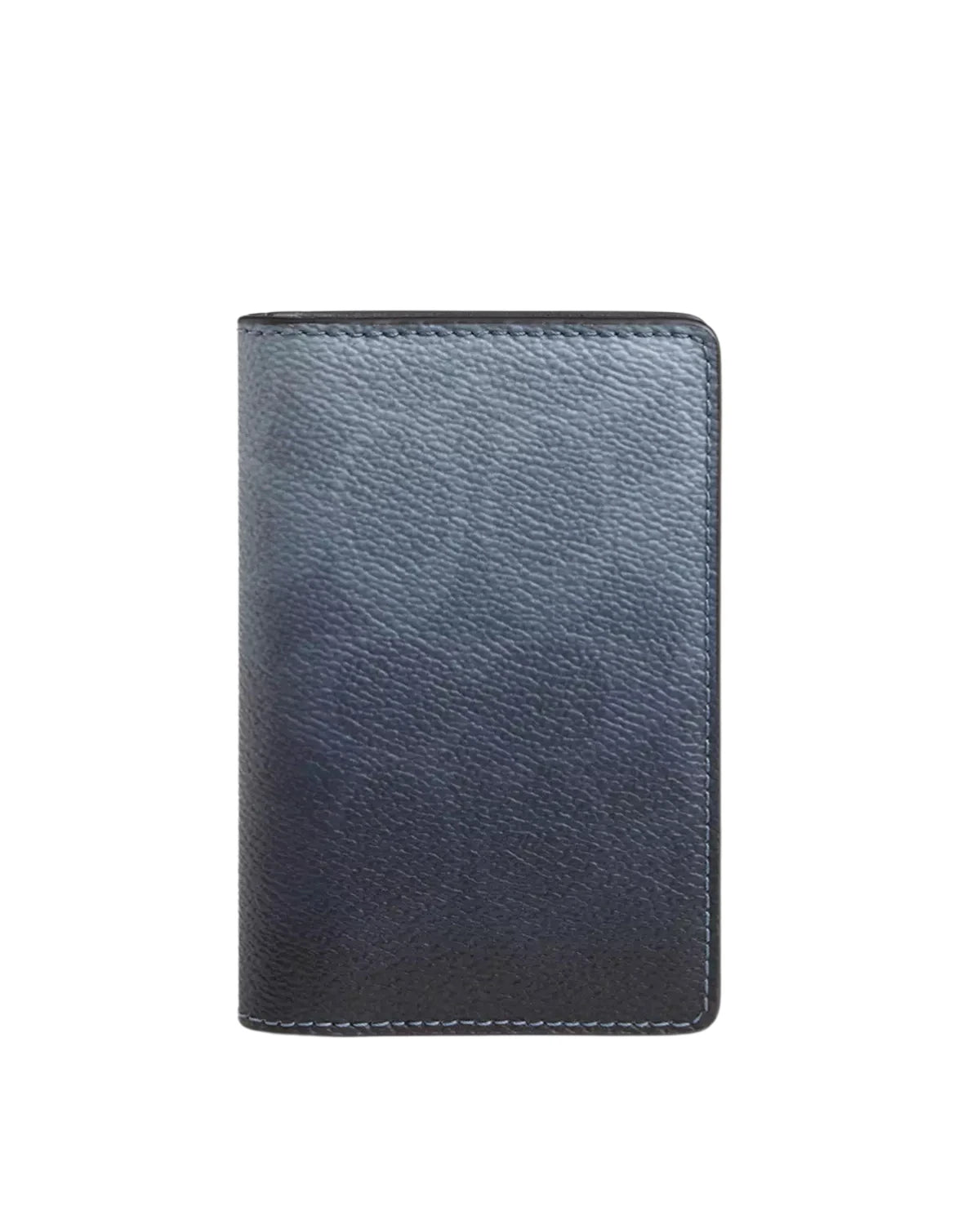 Coach ID Card Wallet in Ombre Signature Canvas CEC42 front view - women's slim canvas card case in ombre blue, available in Sri Lanka at Time Vault Lanka
