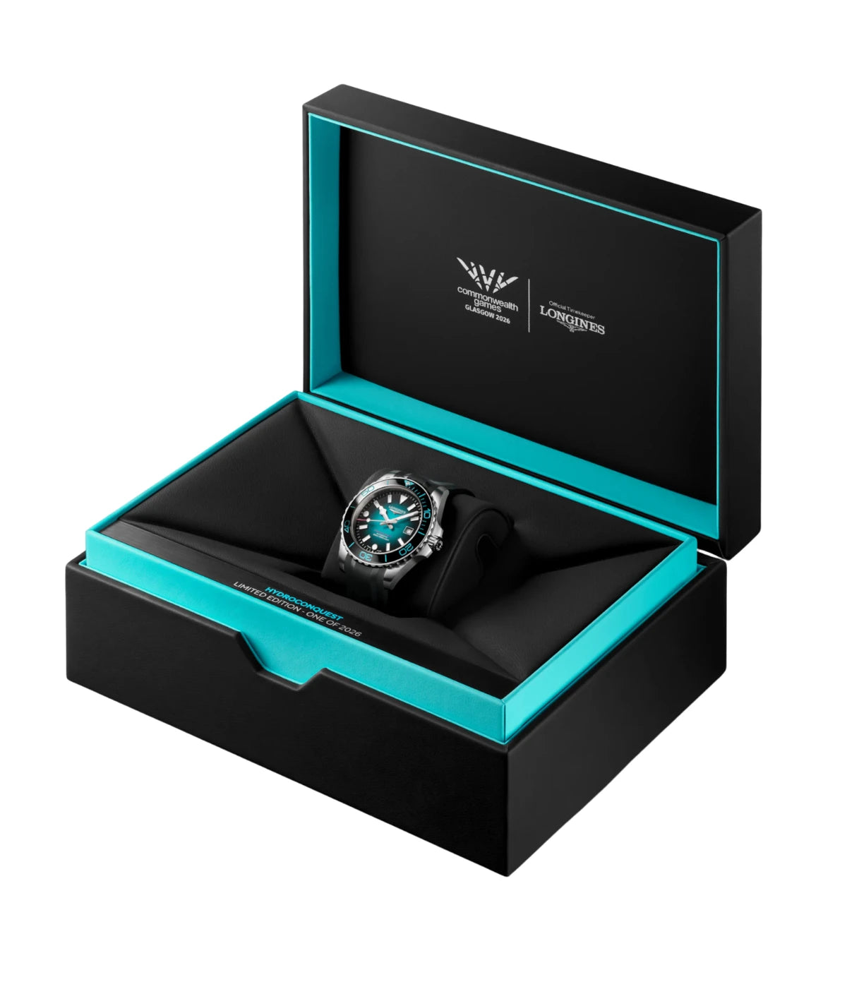 Longines HydroConquest 2026 Commonwealth Games L3.788.4.09.9 presented in its original luxury Longines box at Time Vault Sri Lanka