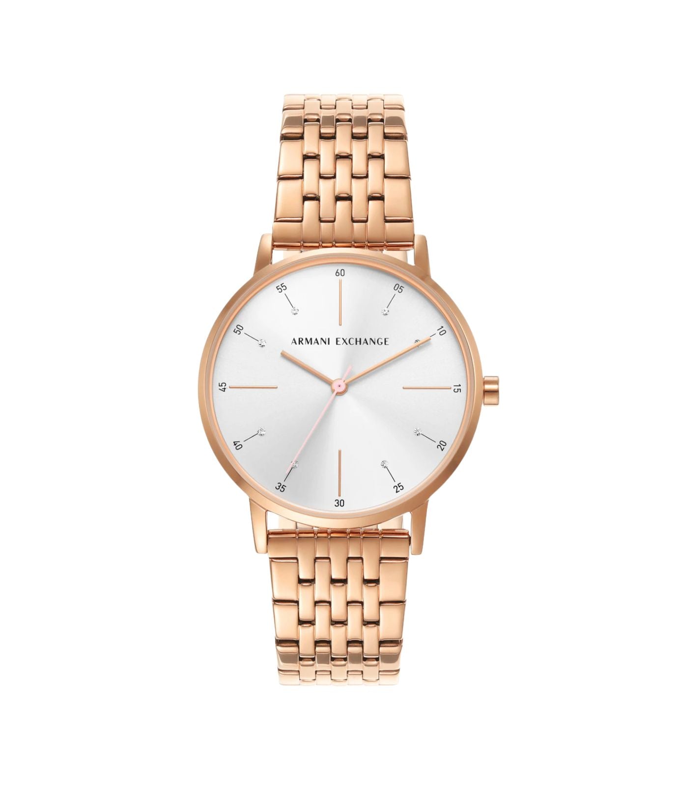 Armani Exchange Rose Gold Watch with Necklace