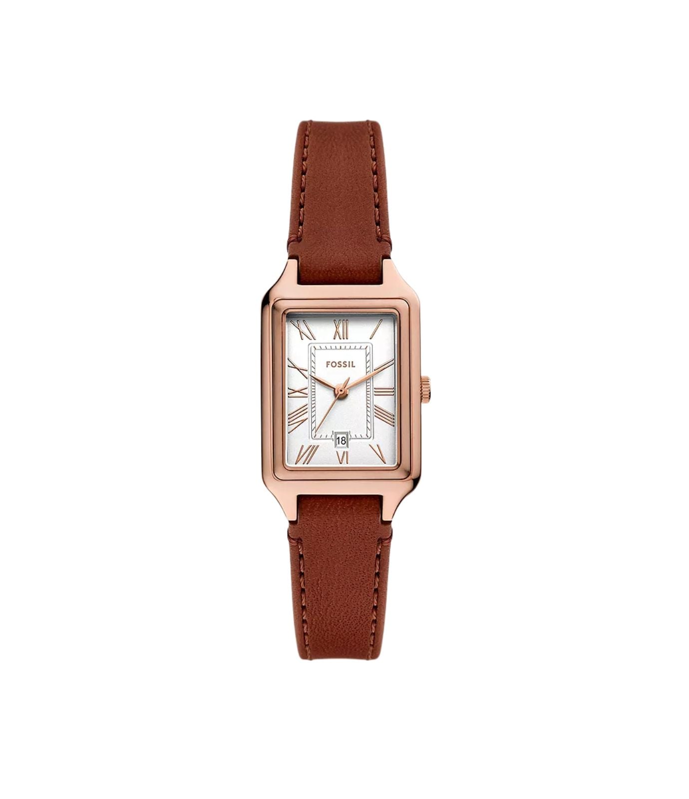 Fossil Raquel Three-Hand Date Medium Brown Leather Watch and Bracelet Set