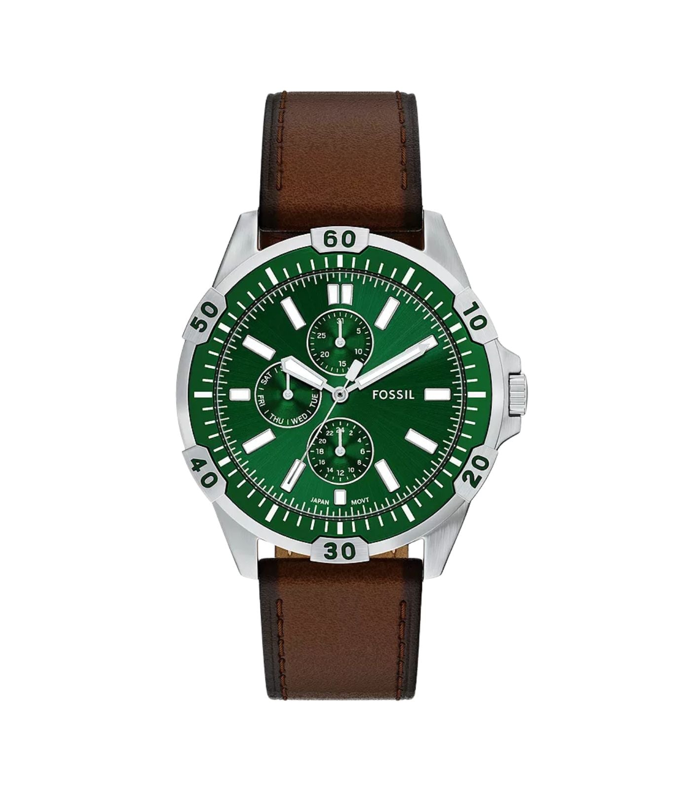 Fossil Garrett Multifunction Brown Leather Watch