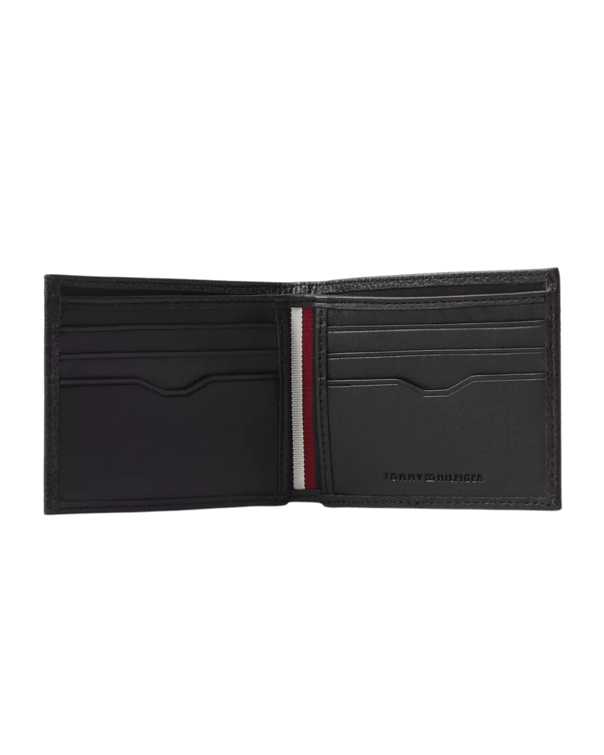 Tommy Logo Bi-fold Wallet in Grained Leather