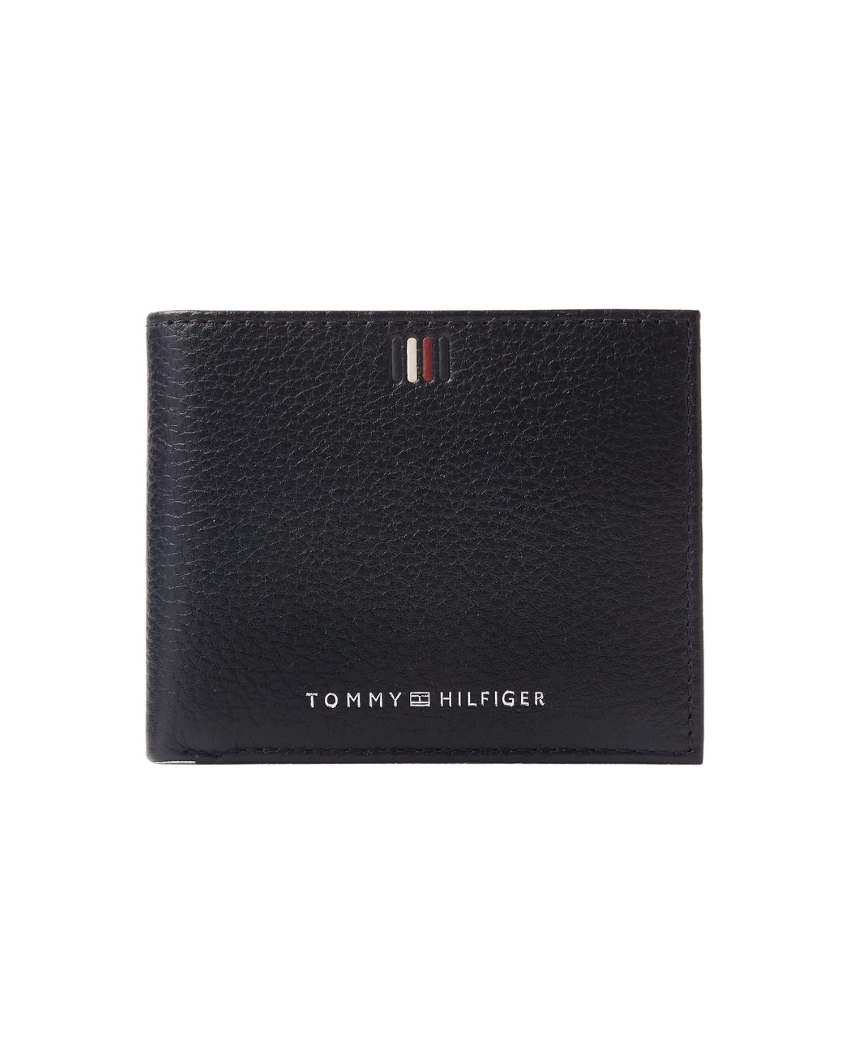 Tommy Logo Bi-fold Wallet in Grained Leather