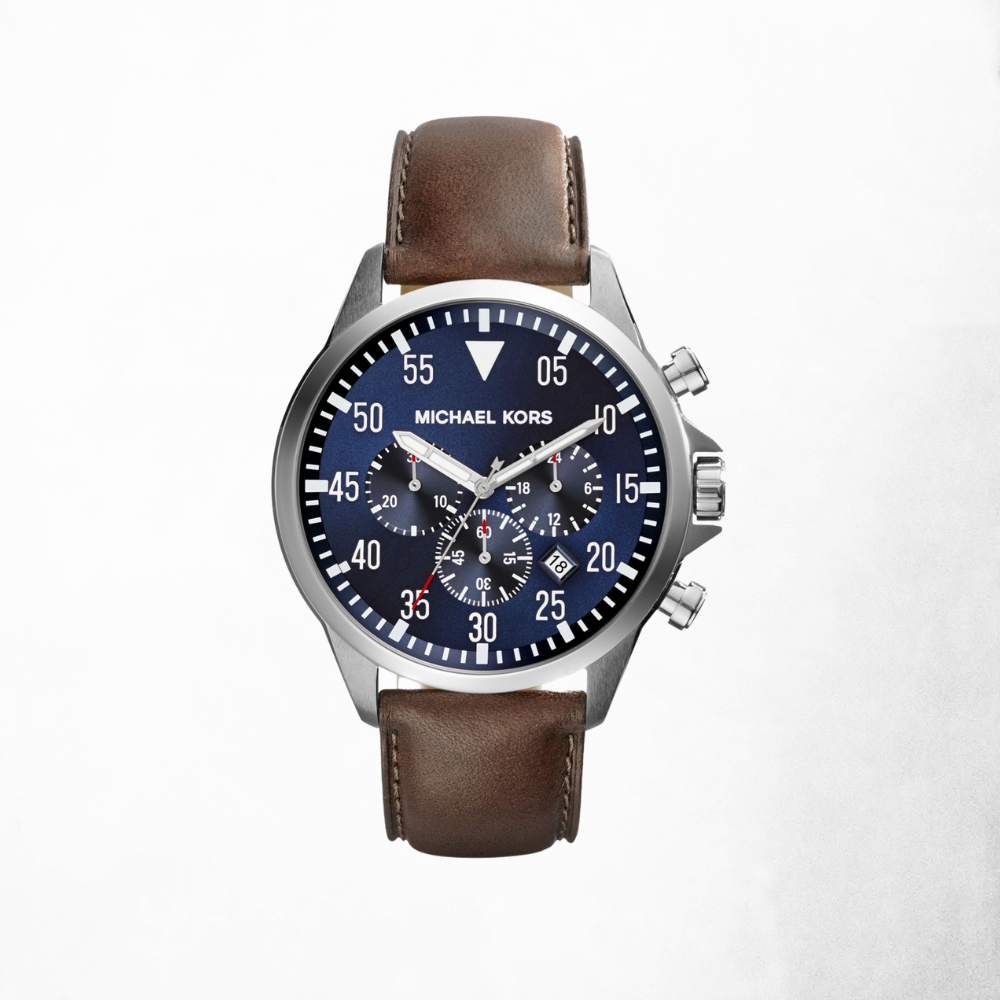 Michael Kors Gage Chronograph Brown Leather Watch