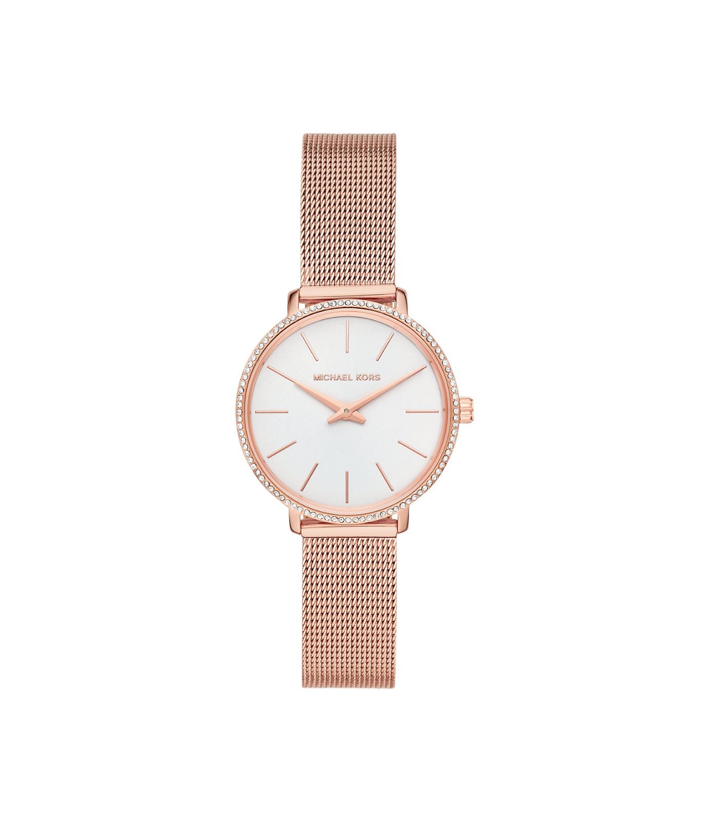 Michael Kors Mini Pyper Pavé Rose Gold-Tone Watch