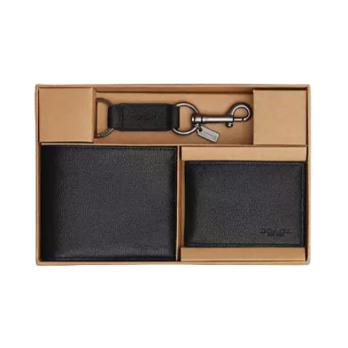Boxed 3 In 1 Wallet Gift Set In Signature Canvas