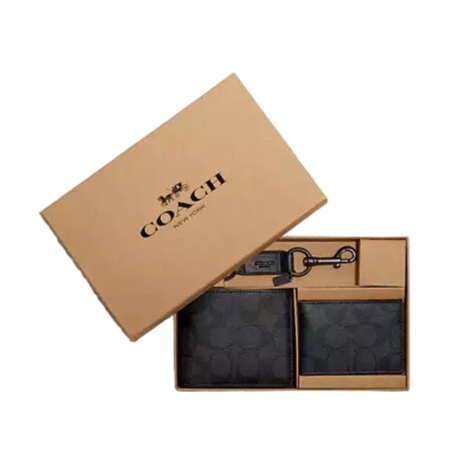 Boxed 3 In 1 Wallet Gift Set In Signature Canvas
