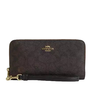 Long Zip Around Wallet In Signature Canvas