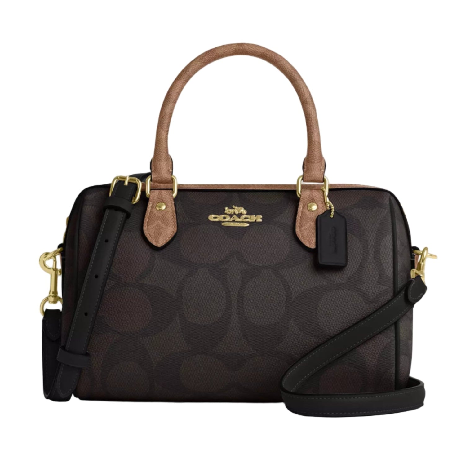 Rowan Satchel Bag Blocked in Signature Canvas