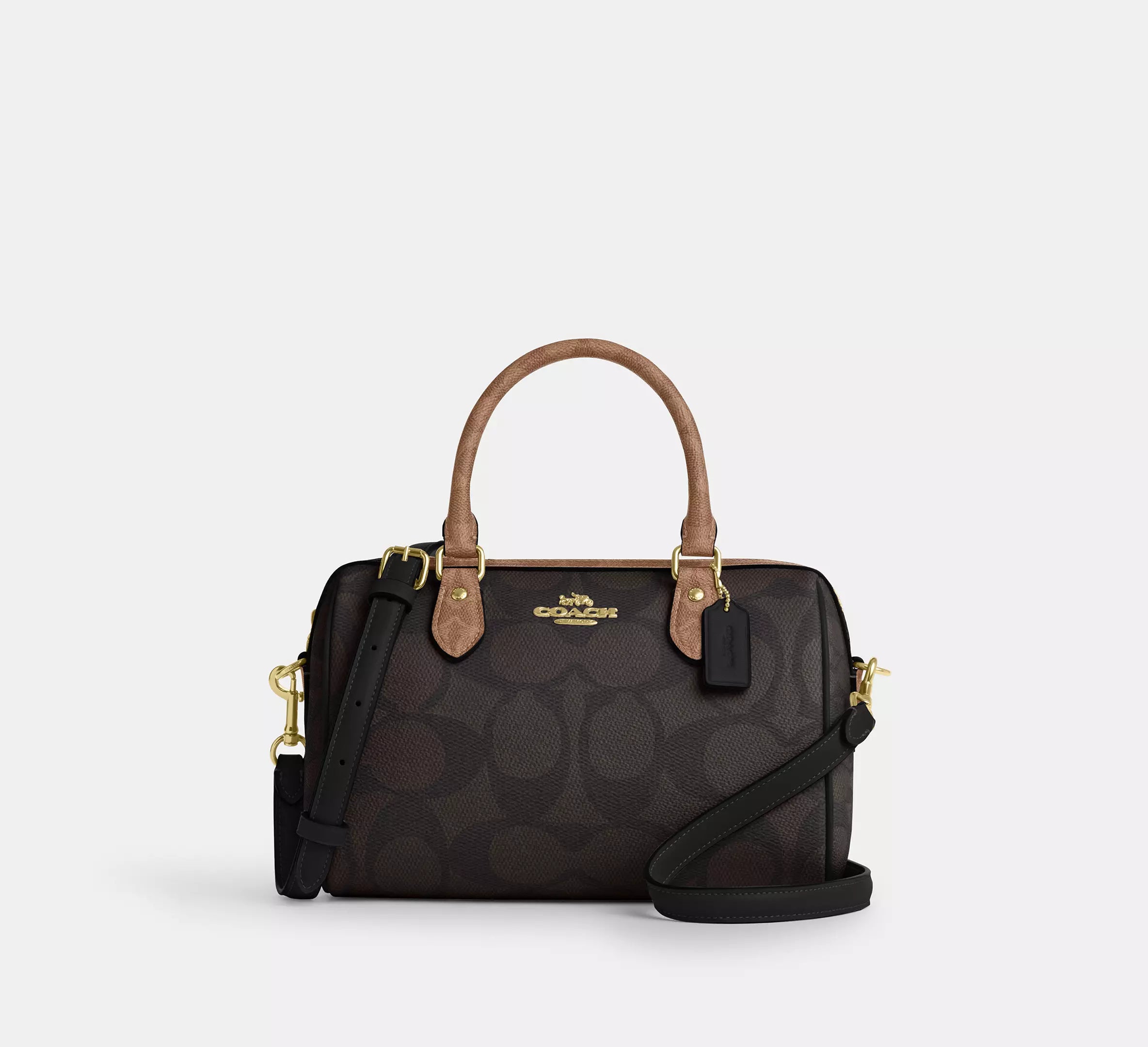 Rowan Satchel Bag Blocked in Signature Canvas