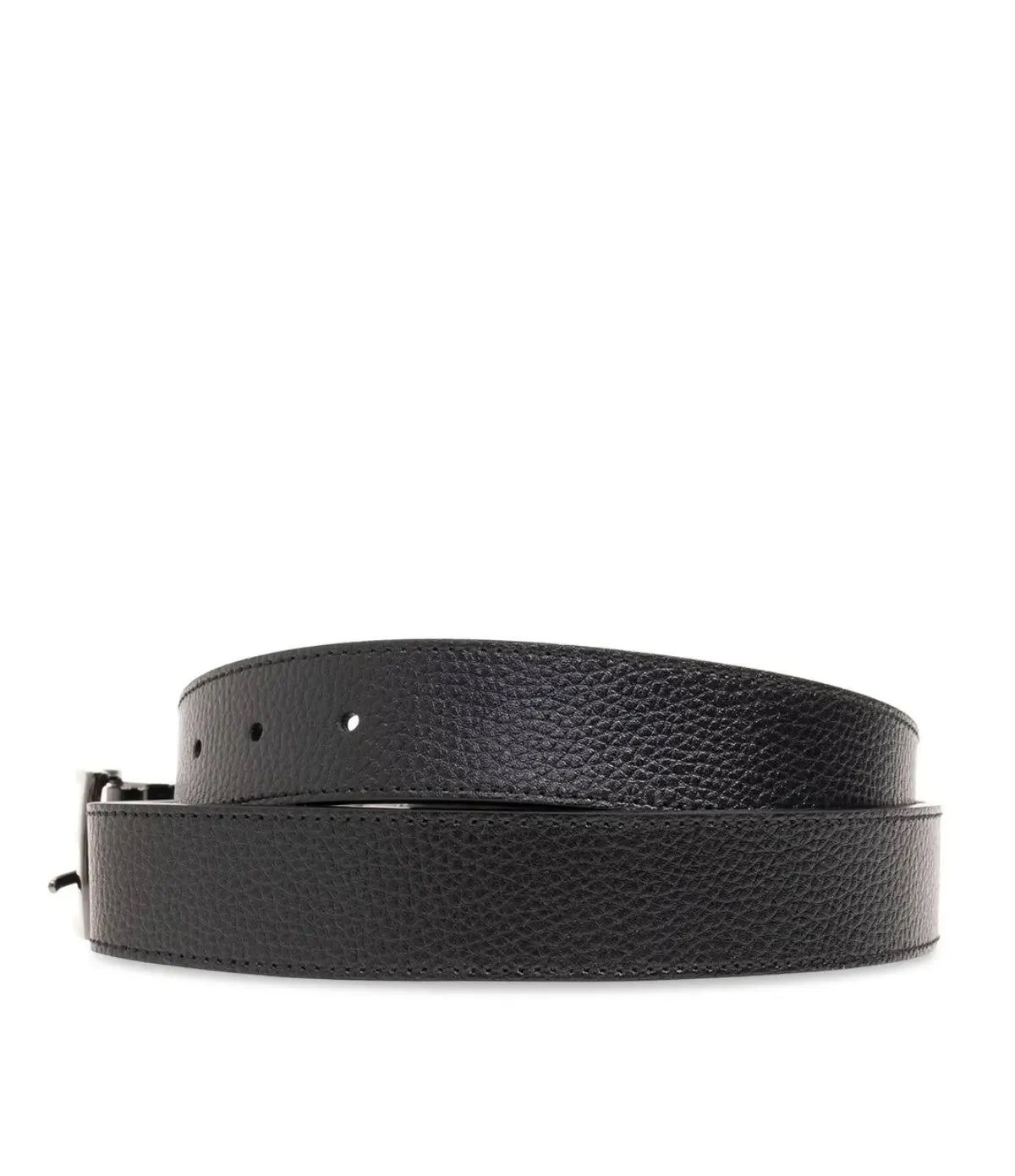 Reverse and back view of the Emporio Armani belt Y4S195-YLO8J-80740 showing the 100% bovine leather construction