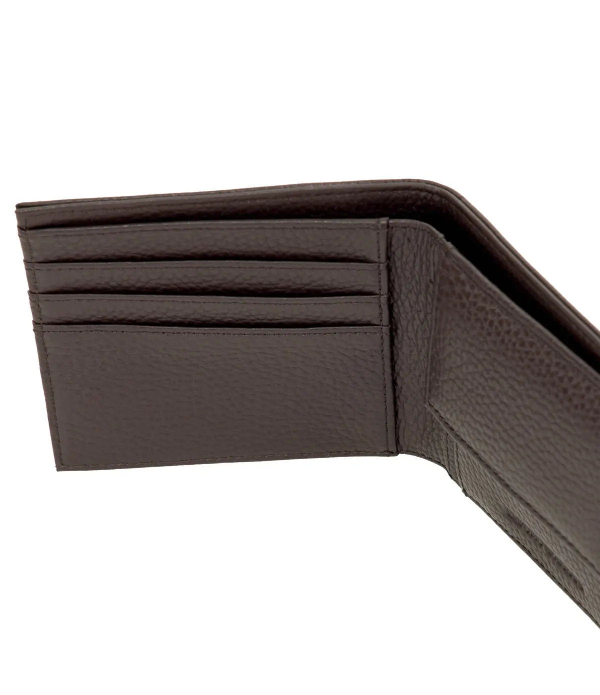 Angled Interior view of the Emporio Armani wallet Y4R167-Y068E-U6030 showing its card, cash and accessory compartments
