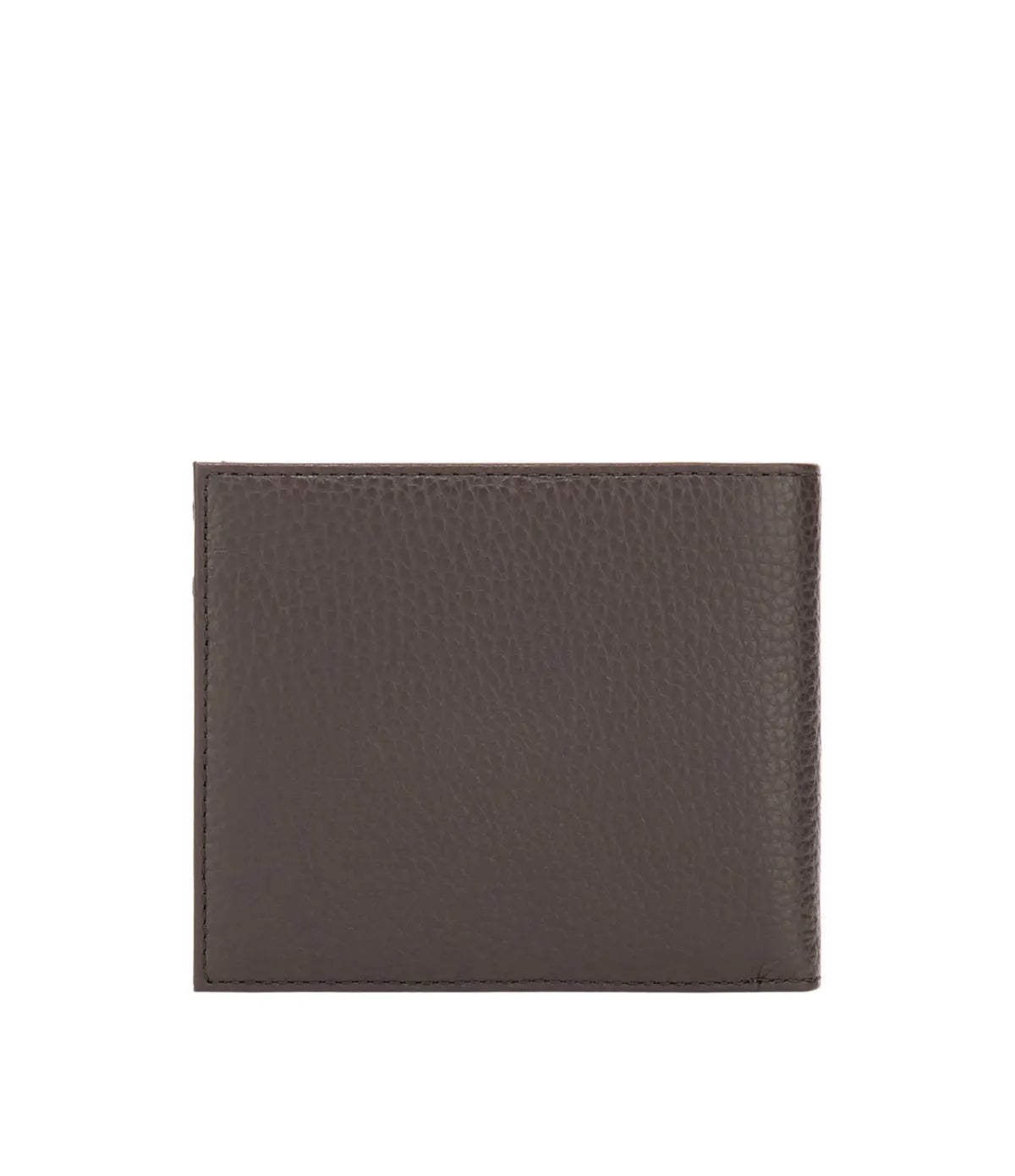 Back view of the Emporio Armani wallet Y4R167-Y068E-U6030 showing the black coffee brown grained cow leather finish