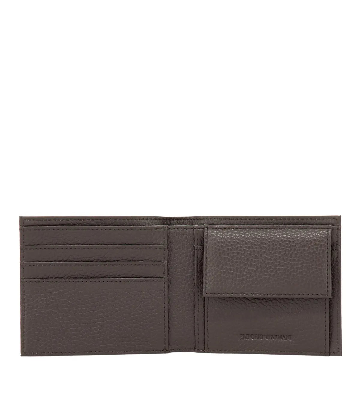 Interior view of the Emporio Armani wallet Y4R167-Y068E-U6030 showing its card, cash and accessory compartments