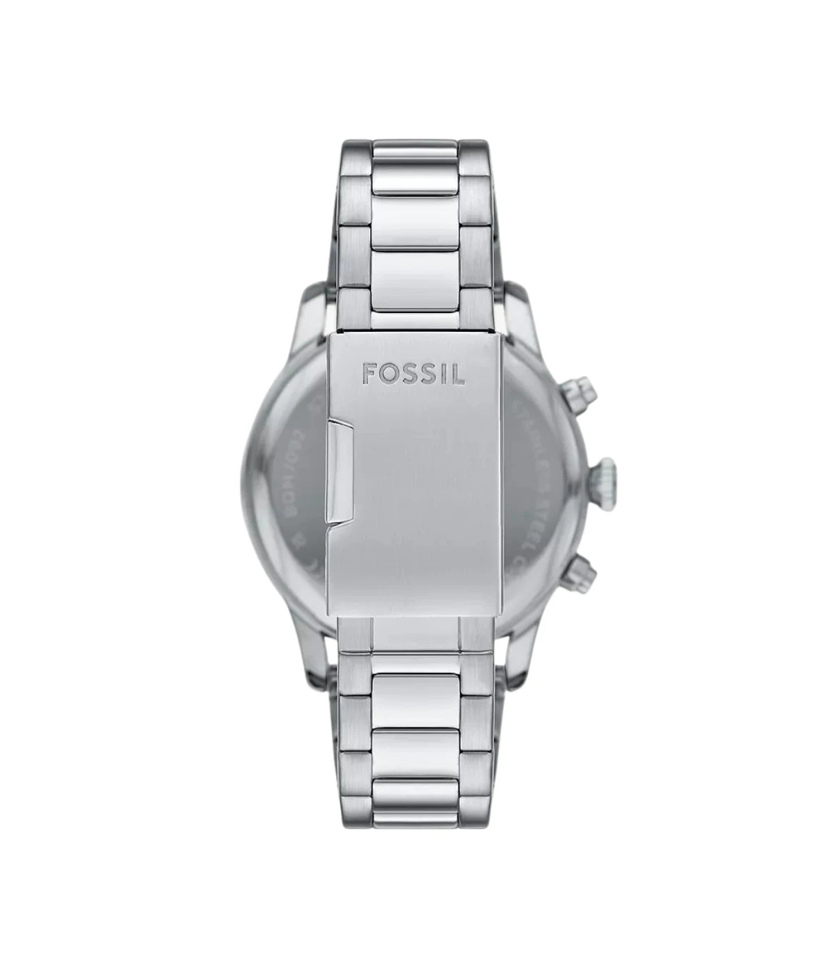 Back view of the Fossil Bennett BQM7092 stainless steel case
