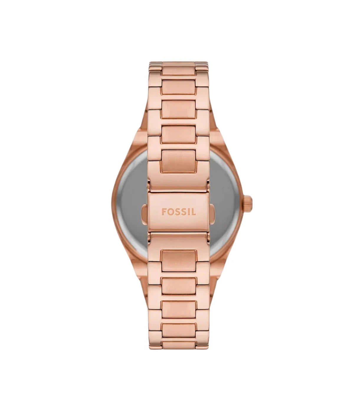 Back view of the Fossil Scarlette ES5258 rose gold-tone case