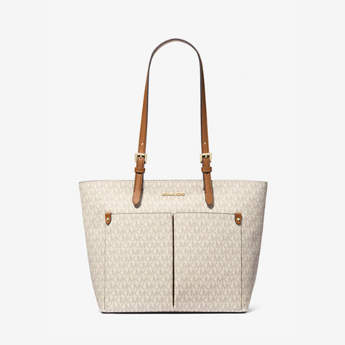 Mk Jet Set Medium Logo Pocket Tote Bag