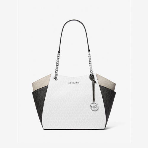 Mk Jet Set Large Color-Block Signature Logo Shoulder Bag