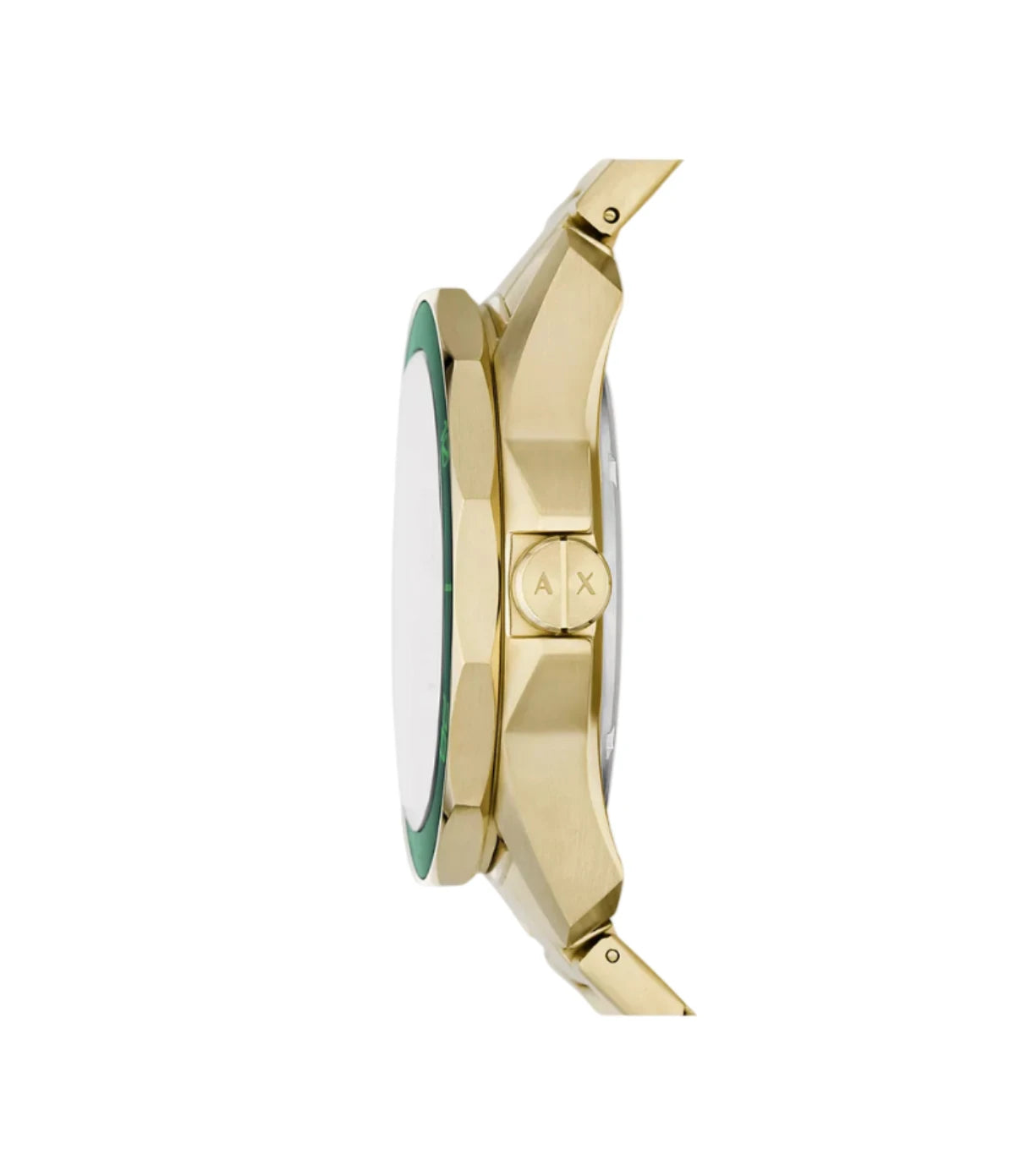 Armani Exchange Three Hand Date Gold-Tone Stainless Steel Watch