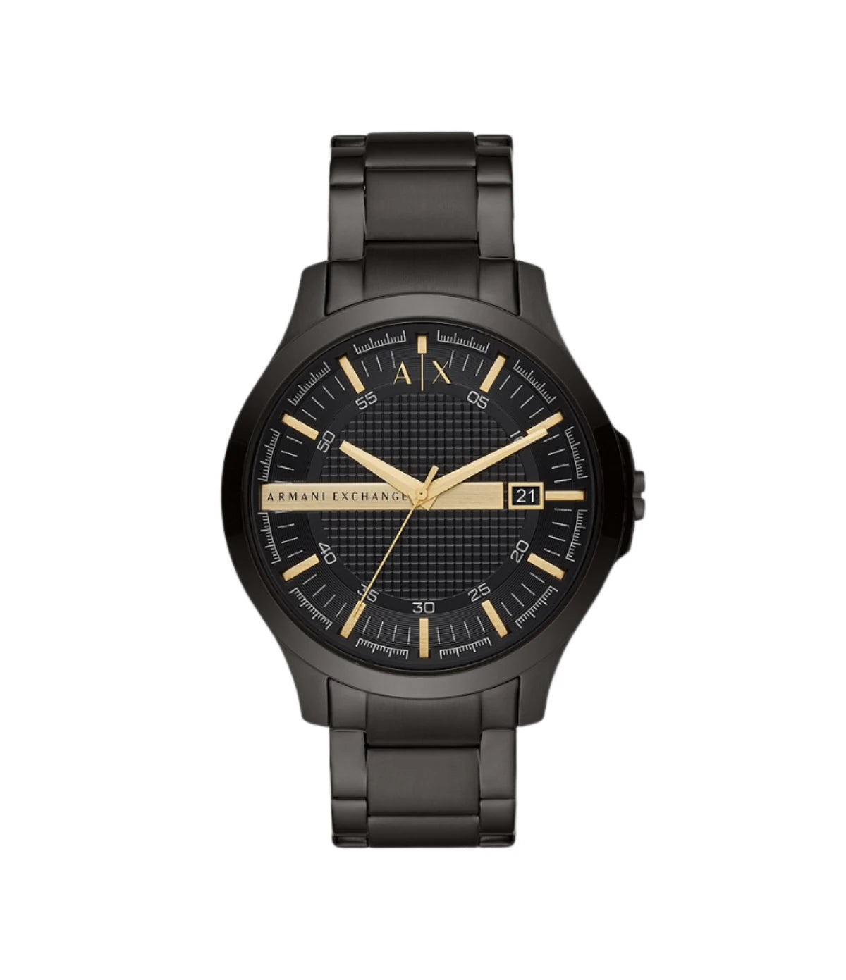 Armani Exchange Hampton Three-Hand Date Black Steel Watch