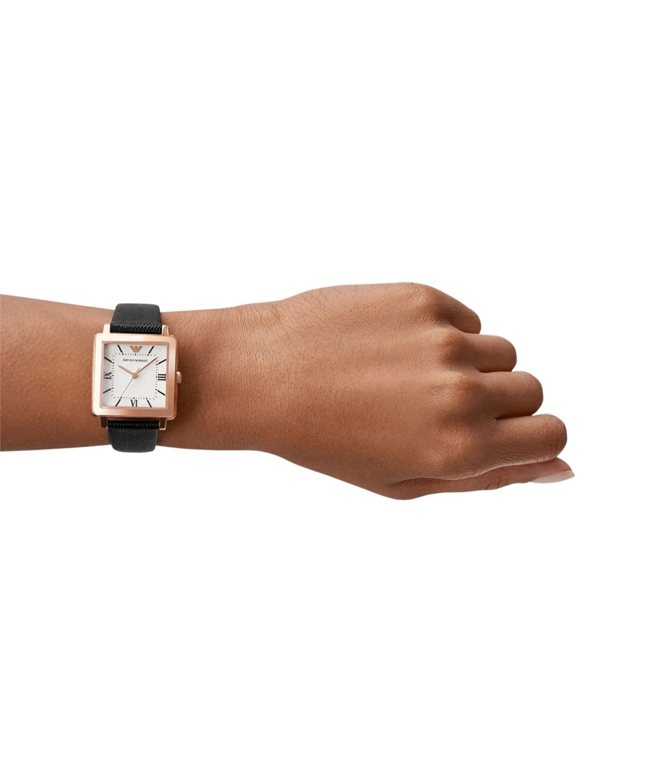 Emporio Armani Modern Square Black Leather Watch
