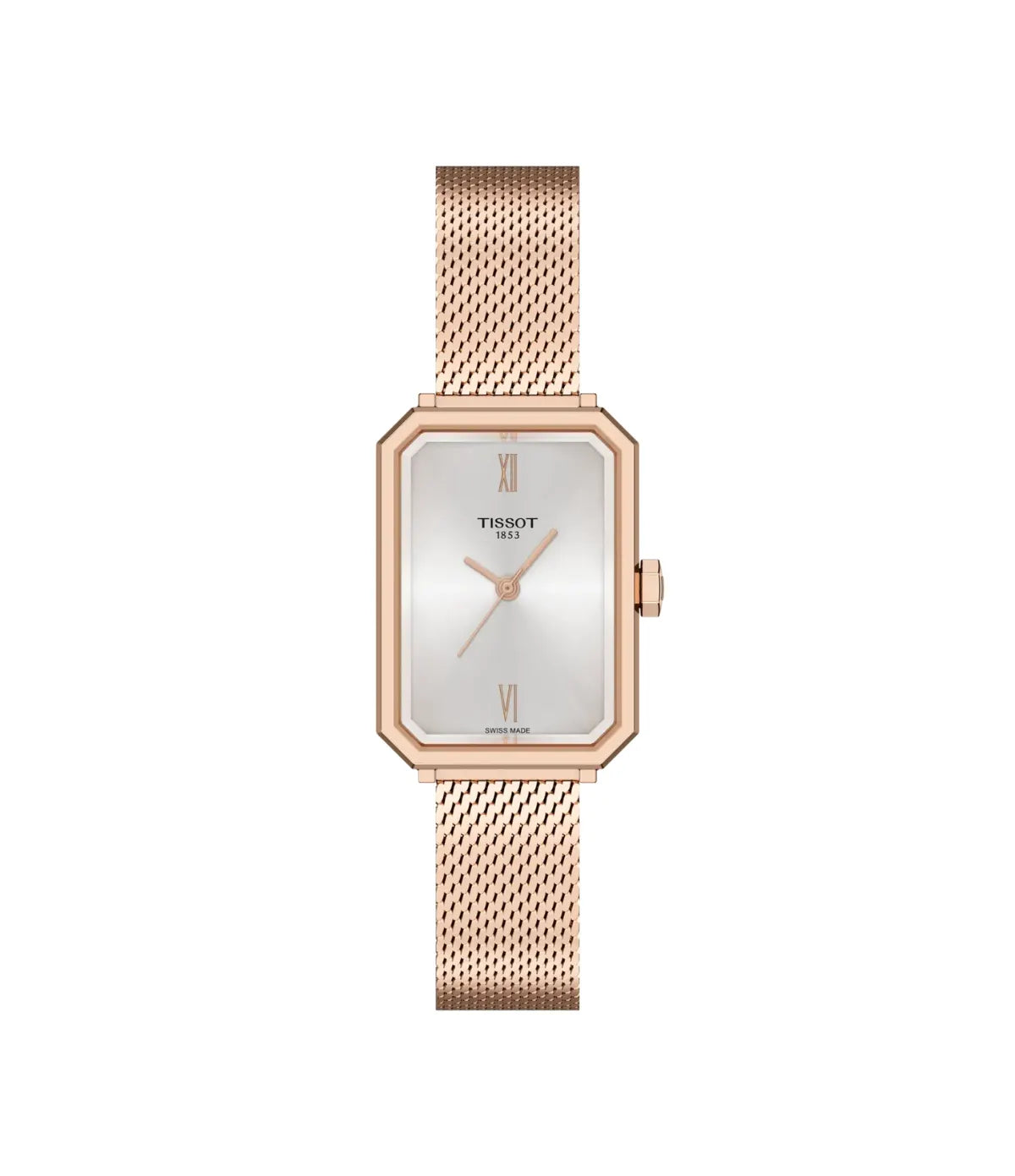 Tissot SRV 30mm T160.110.33.033.00 front view - women's carnation gold PVD stainless steel watch with silver dial, available in Sri Lanka at Time Vault